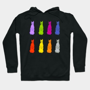 Colorful Cats Standing Up Hoodie